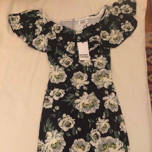 Off Shoulder Floral Unique Vintage Wiggle Dress